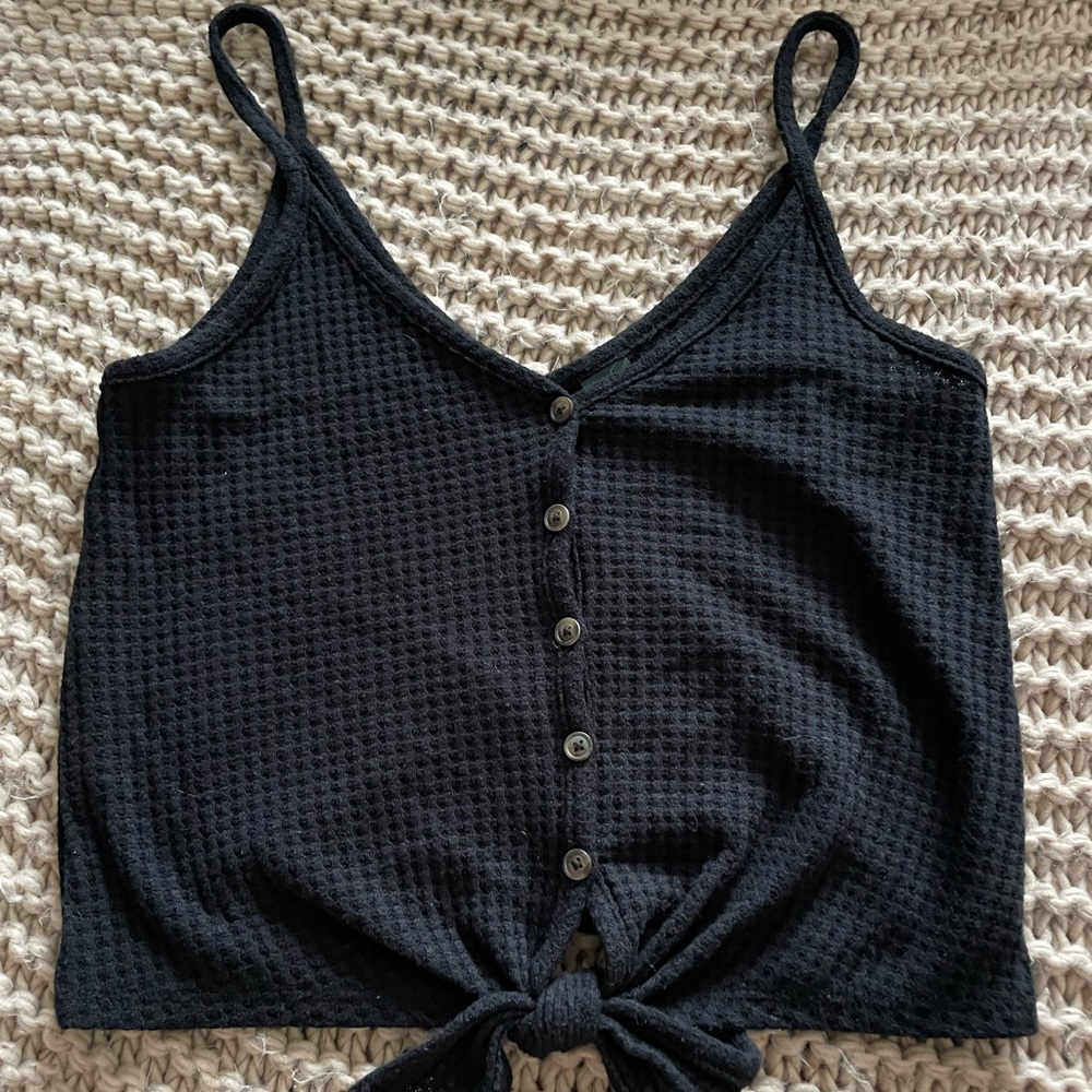Black Buttoned Wild Fable Cropped Tank